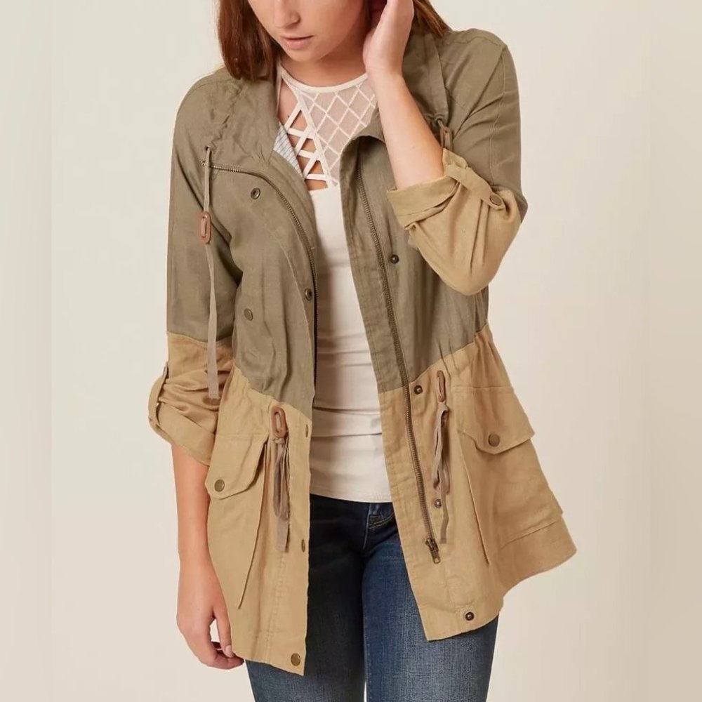 BLU PEPPER Utility Color Block Jacket